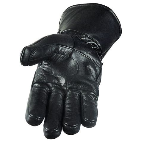 Vance GL2066 Men's Black Biker Motorcycle Leather Gloves With Rain Cover